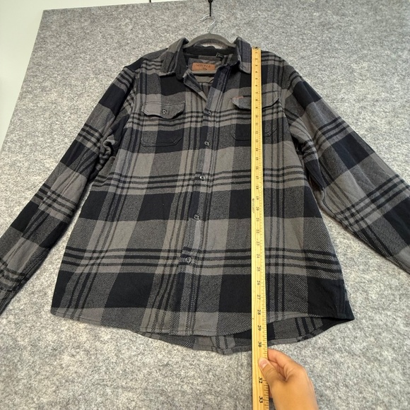 Orvis Men’s Black Grey Plaid Flannel Shirt Cotton Long Sleeve Size XL - Picture 5 of 10